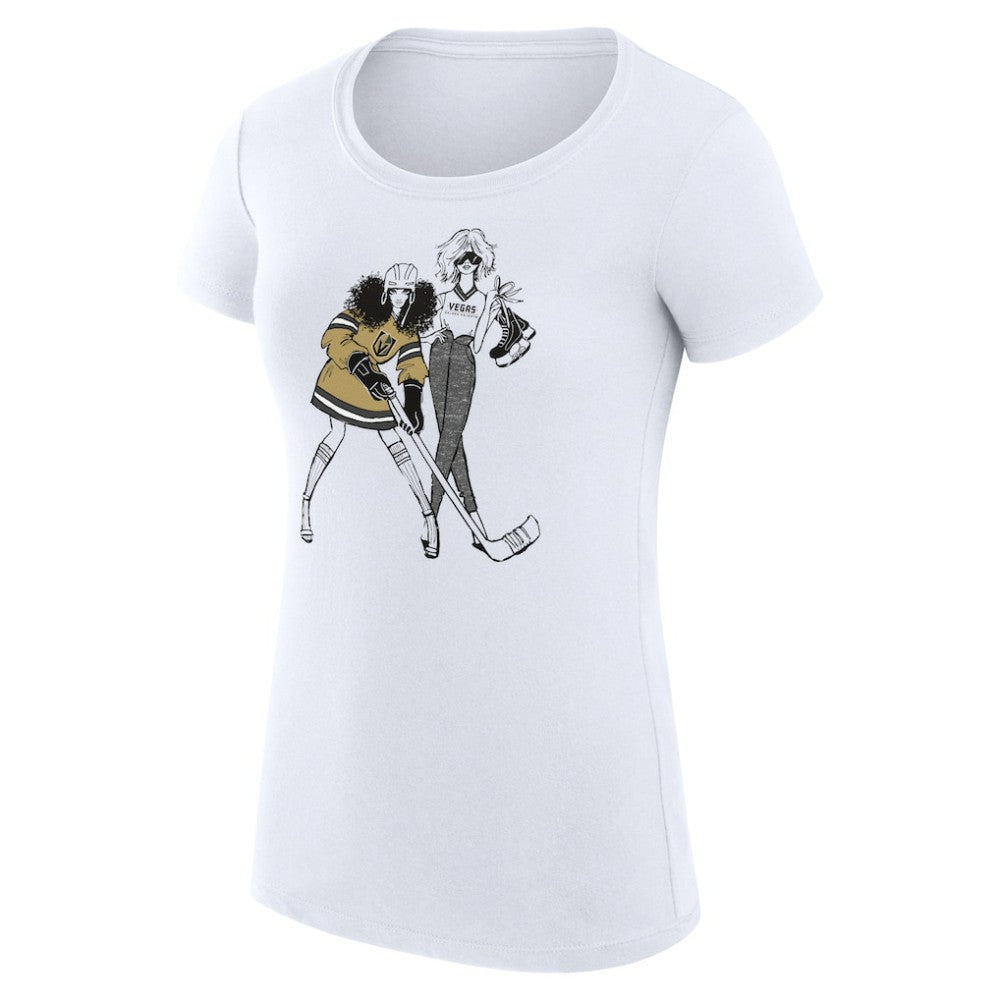 NHL Vegas Golden Knights G-III 4Her by Carl Banks Women's Super-Slim Fit Lightweight Hockey Girls T-Shirt - White