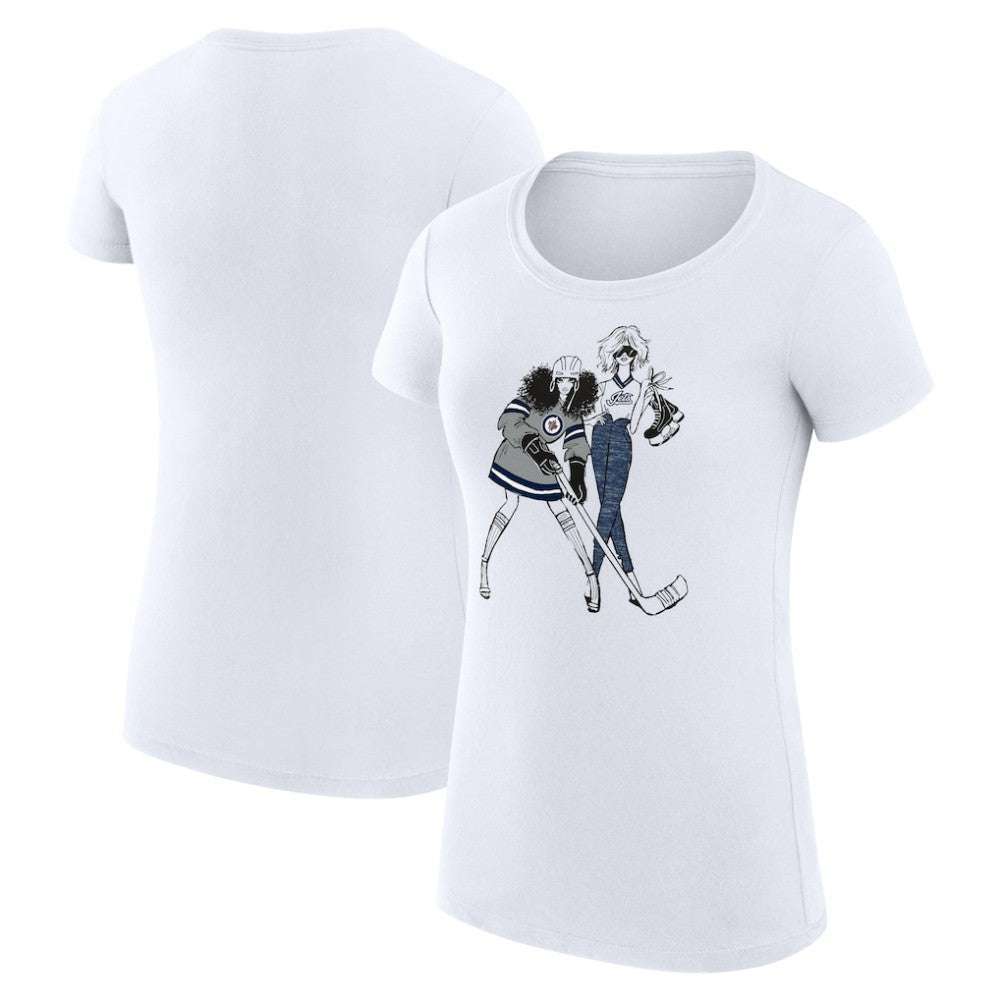 NHL Winnipeg Jets G-III 4Her by Carl Banks Women's Super-Slim Fit Lightweight Hockey Girls T-Shirt - White