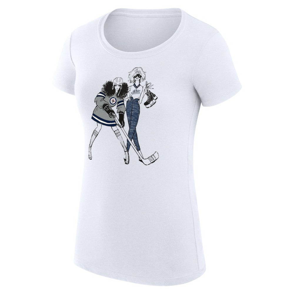 NHL Winnipeg Jets G-III 4Her by Carl Banks Women's Super-Slim Fit Lightweight Hockey Girls T-Shirt - White