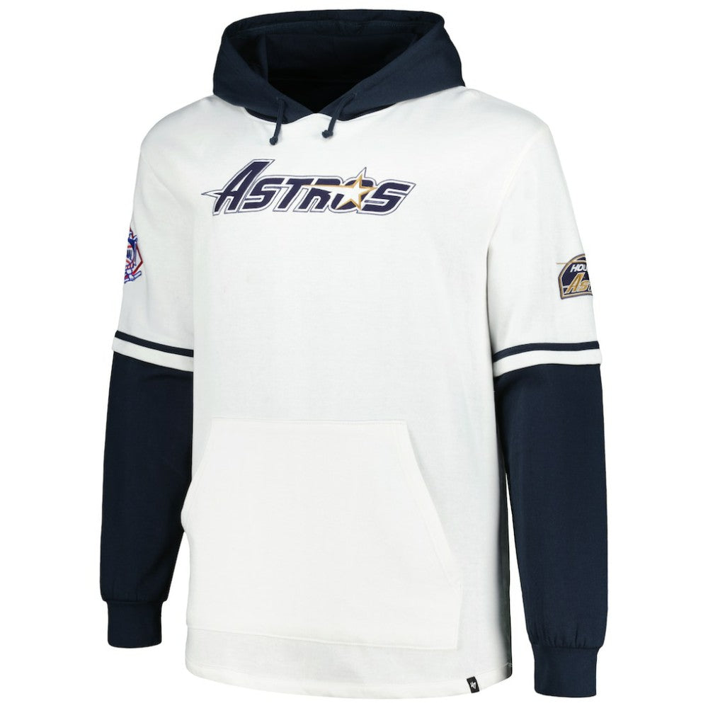 Houston Astros '47 Big & Tall Trifecta Shortstop Pullover Hoodie - White/Navy Hoodies