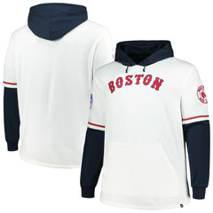 Boston Red Sox '47 Big & Tall Trifecta Shortstop Pullover Hoodie - White/Navy Hoodies