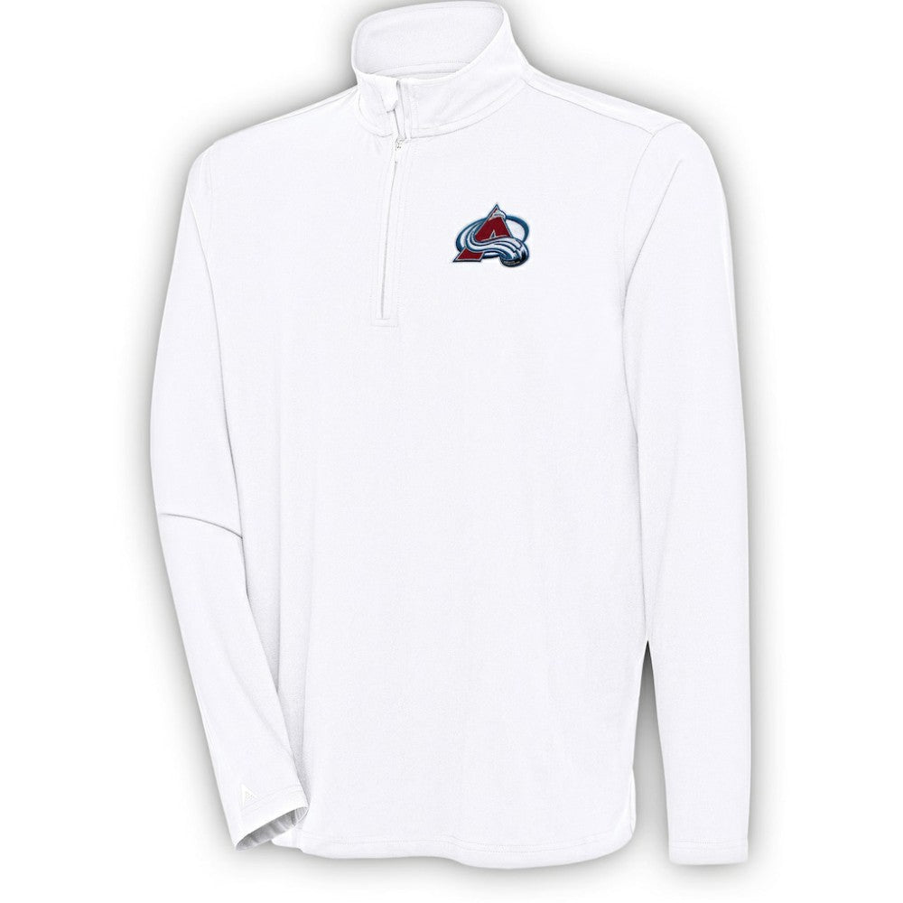 NHL Colorado Avalanche Antigua Hunk Quarter-Zip Pullover Top - White