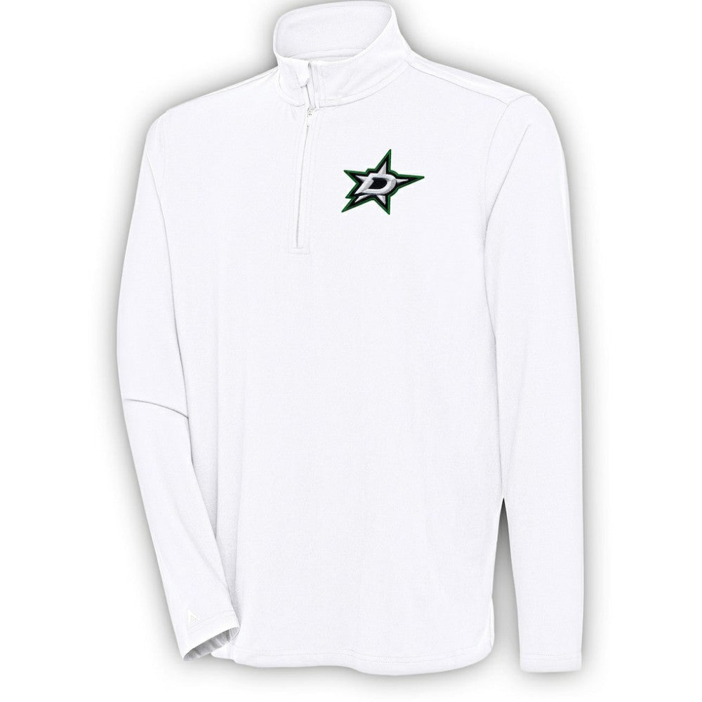 NHL Dallas Stars Antigua Hunk Quarter-Zip Pullover Top - White