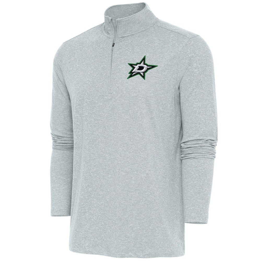 NHL Dallas Stars Antigua Hunk Quarter-Zip Pullover Top - Heather Gray