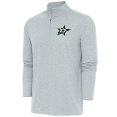 NHL Dallas Stars Antigua Hunk Quarter-Zip Pullover Top - Heather Gray