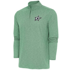 NHL Dallas Stars Antigua Hunk Quarter-Zip Pullover Top - Heather Hunter Green