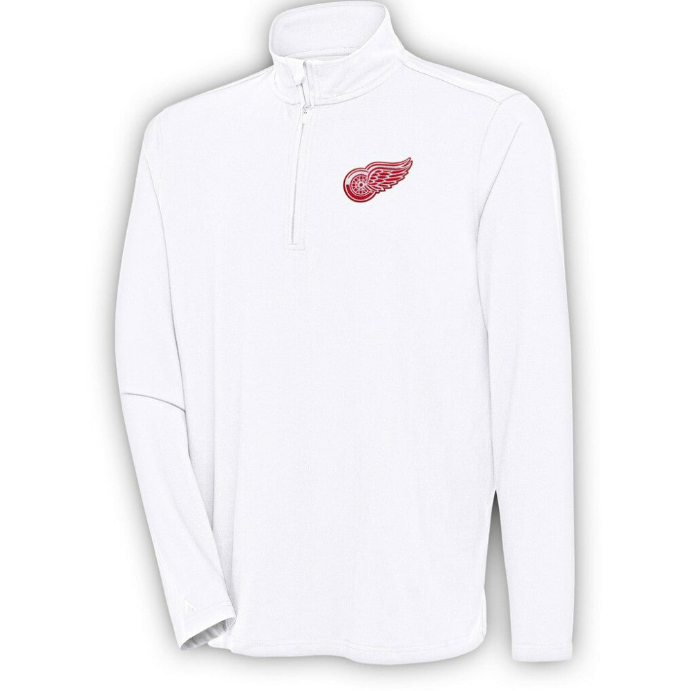 NHL Detroit Red Wings Antigua Hunk Quarter-Zip Pullover Top - White