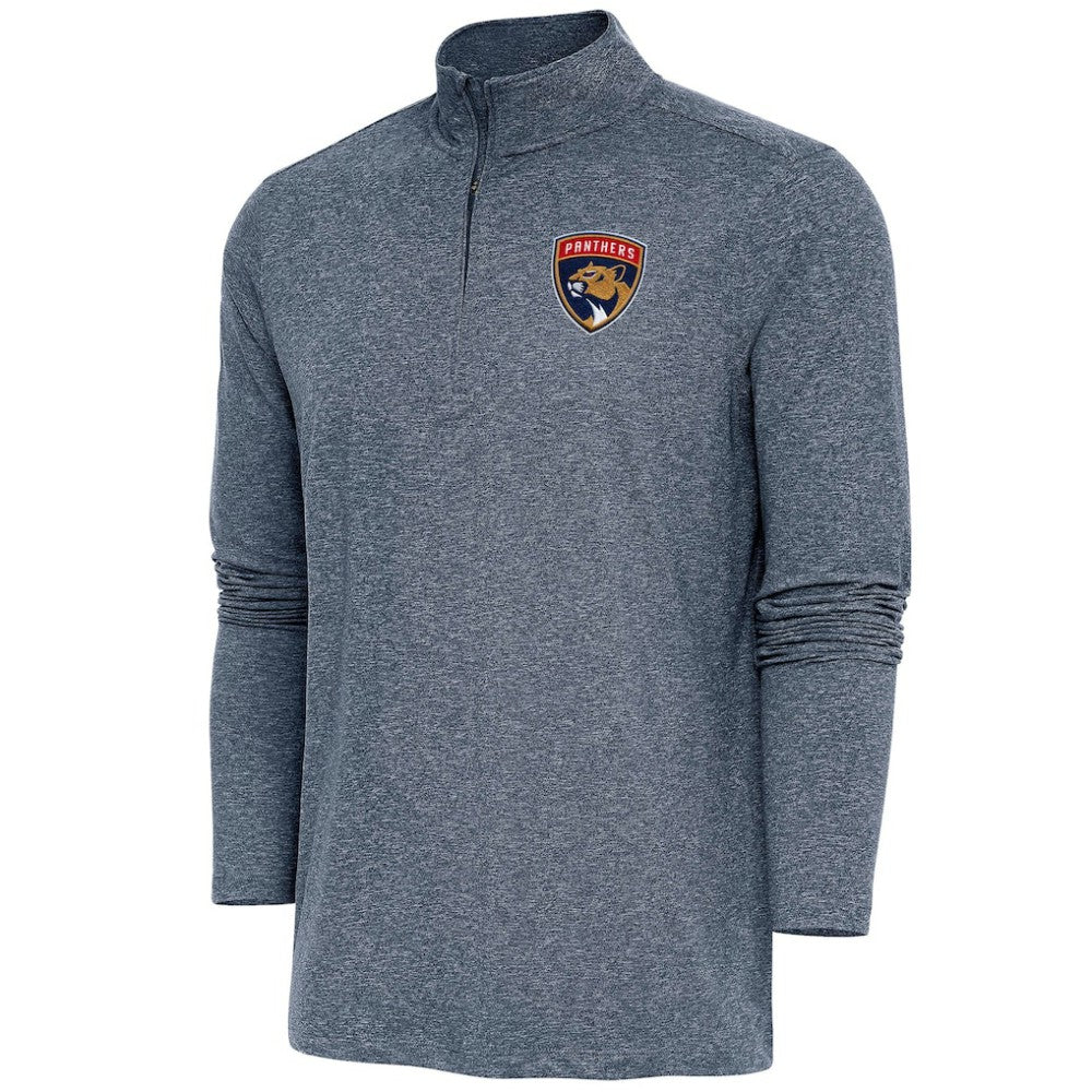 NHL Florida Panthers Antigua Hunk Quarter-Zip Pullover Top - Heather Navy