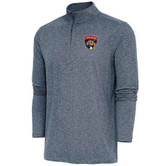 NHL Florida Panthers Antigua Hunk Quarter-Zip Pullover Top - Heather Navy