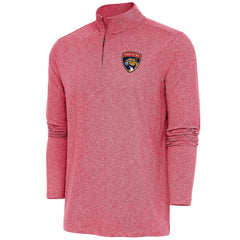 NHL Florida Panthers Antigua Hunk Quarter-Zip Pullover Top - Heather Red