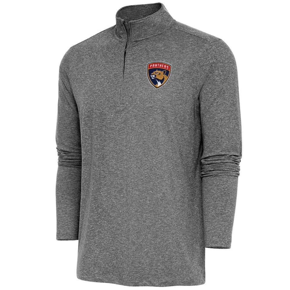 NHL Florida Panthers Antigua Hunk Quarter-Zip Pullover Top - Heather Black