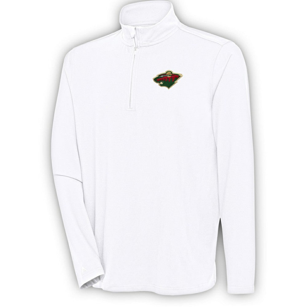 NHL Minnesota Wild Antigua Hunk Quarter-Zip Pullover Top - White