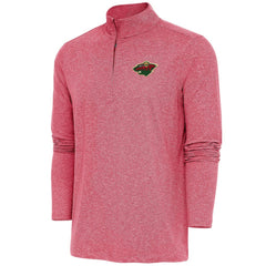 NHL Minnesota Wild Antigua Hunk Quarter-Zip Pullover Top - Heather Red