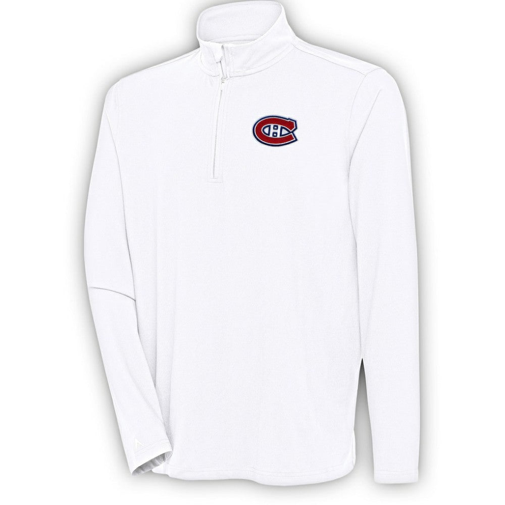 NHL Montreal Canadiens Antigua Hunk Quarter-Zip Pullover Top - White