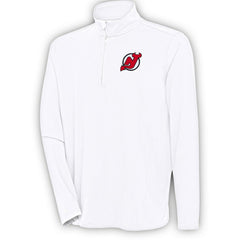 NHL New Jersey Devils Antigua Hunk Quarter-Zip Pullover Top - White