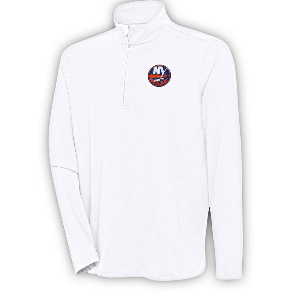 NHL New York Islanders Antigua Hunk Quarter-Zip Pullover Top - White