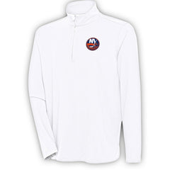 NHL New York Islanders Antigua Hunk Quarter-Zip Pullover Top - White