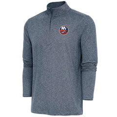 NHL New York Islanders Antigua Hunk Quarter-Zip Pullover Top - Heather Navy