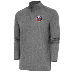 NHL New York Islanders Antigua Hunk Quarter-Zip Pullover Top - Heather Black