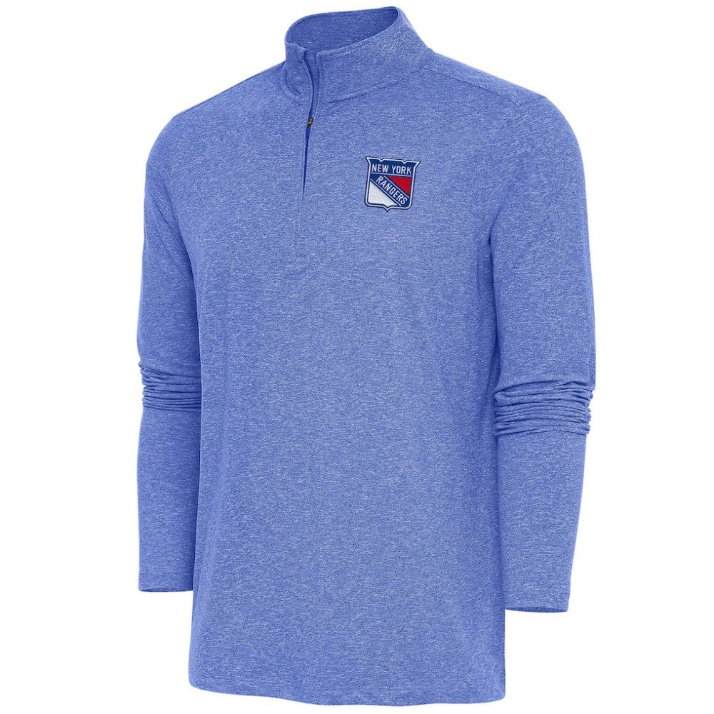 NHL New York Rangers Antigua Hunk Quarter-Zip Pullover Top - Heather Royal