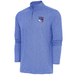 NHL New York Rangers Antigua Hunk Quarter-Zip Pullover Top - Heather Royal