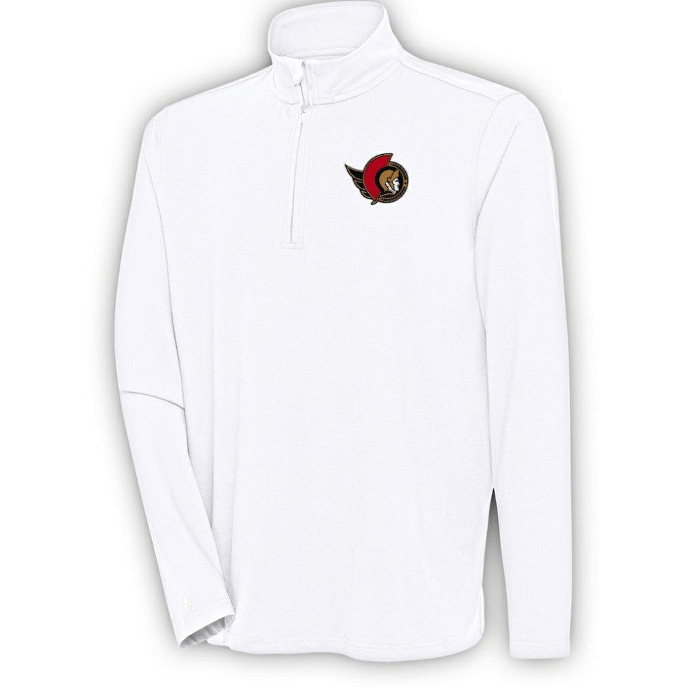 NHL Ottawa Senators Antigua Hunk Quarter-Zip Pullover Top - White