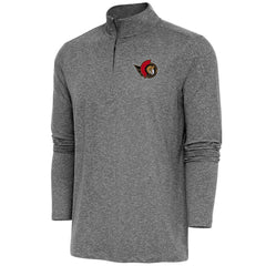 NHL Ottawa Senators Antigua Hunk Quarter-Zip Pullover Top - Heather Black