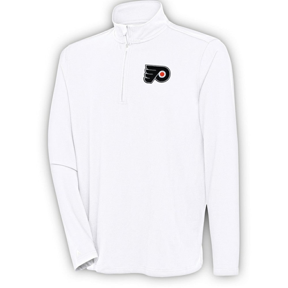 NHL Philadelphia Flyers Antigua Hunk Quarter-Zip Pullover Top - White