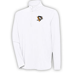 NHL Pittsburgh Penguins Antigua Hunk Quarter-Zip Pullover Top - White
