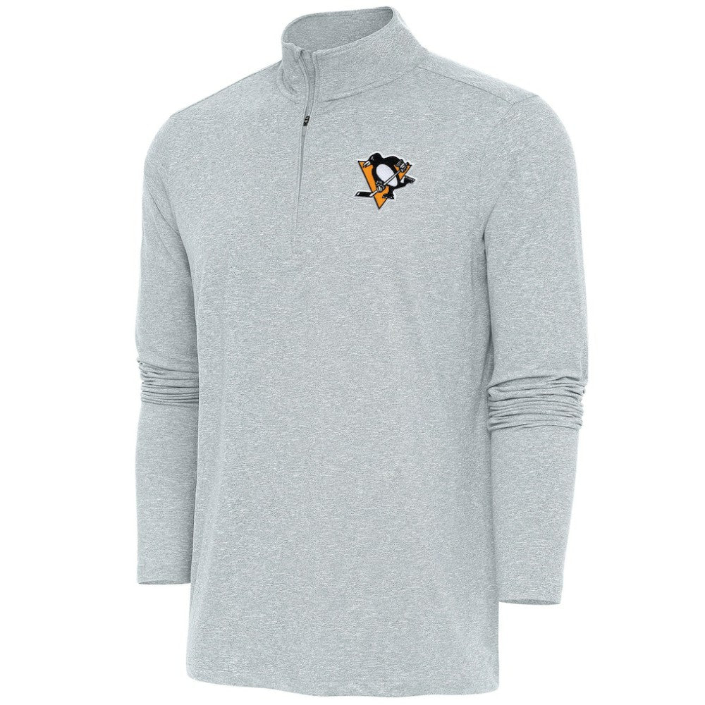 NHL Pittsburgh Penguins Antigua Hunk Quarter-Zip Pullover Top - Heather Gray