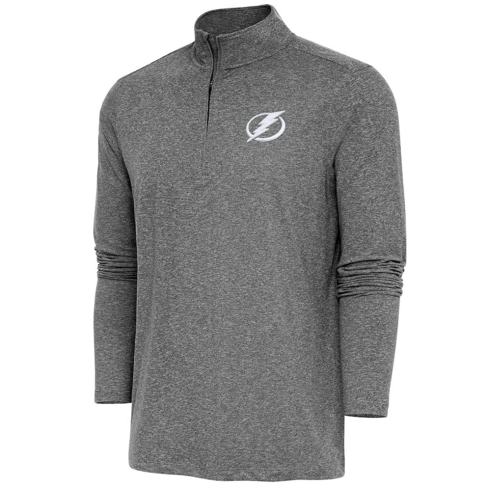 NHL Tampa Bay Lightning Antigua Hunk Quarter-Zip Pullover Top - Heather Black