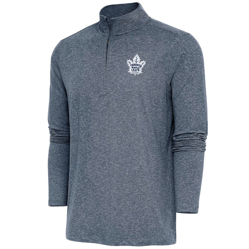 NHL Toronto Maple Leafs Antigua Hunk Quarter-Zip Pullover Top - Heather Navy