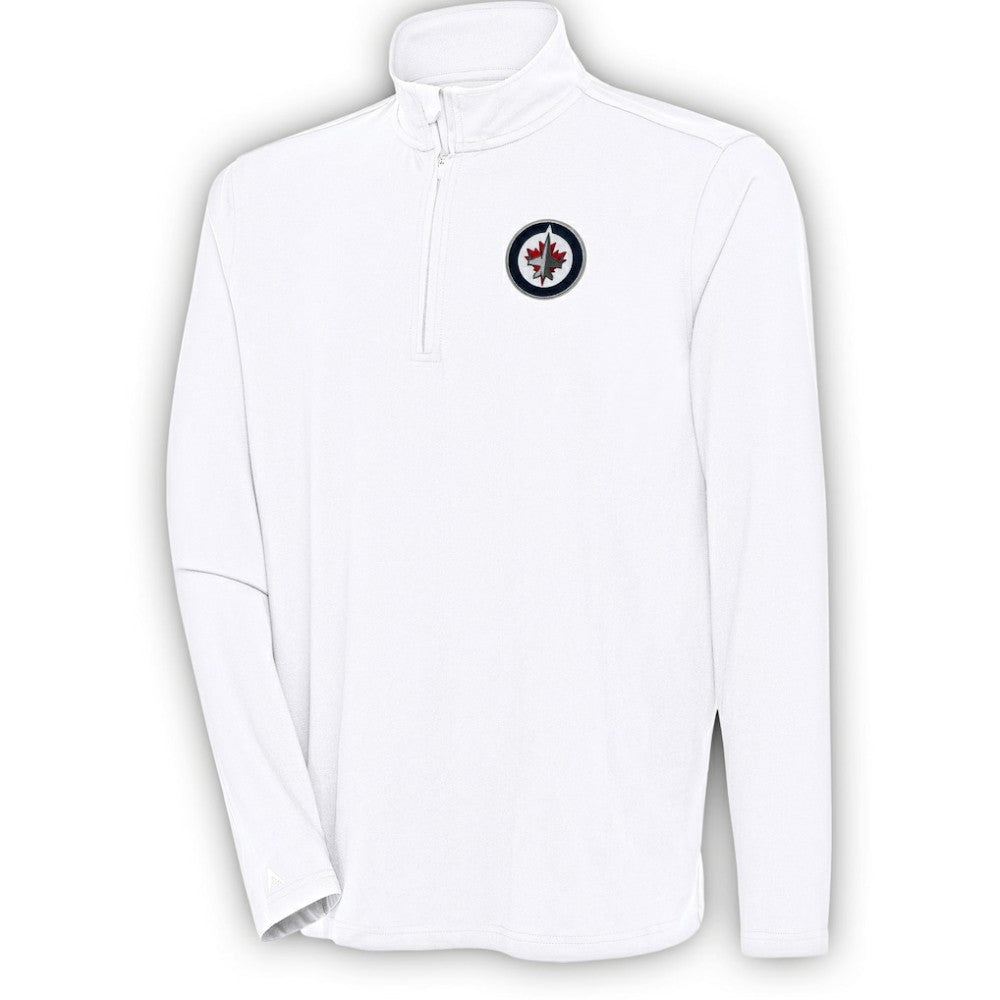 NHL Winnipeg Jets Antigua Hunk Quarter-Zip Pullover Top - White