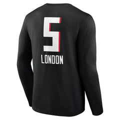 Drake London Atlanta Falcons Team Wordmark Player Name & Number Long Sleeve T-Shirt Black
