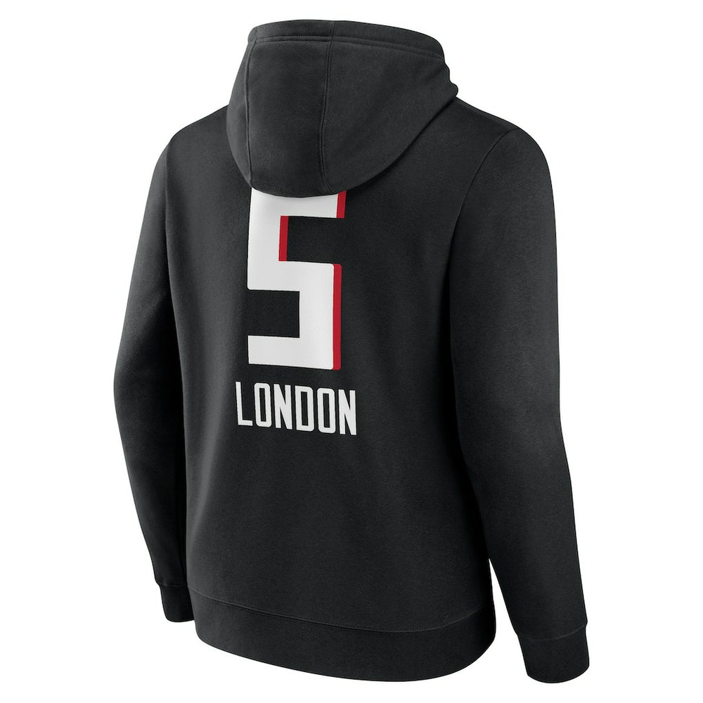 Drake London Atlanta Falcons Team Wordmark Player Name & Number Pullover Hoodie Black