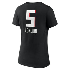 Drake London Atlanta Falcons Women's Team Wordmark Player Name & Number V-Neck T-Shirt Black