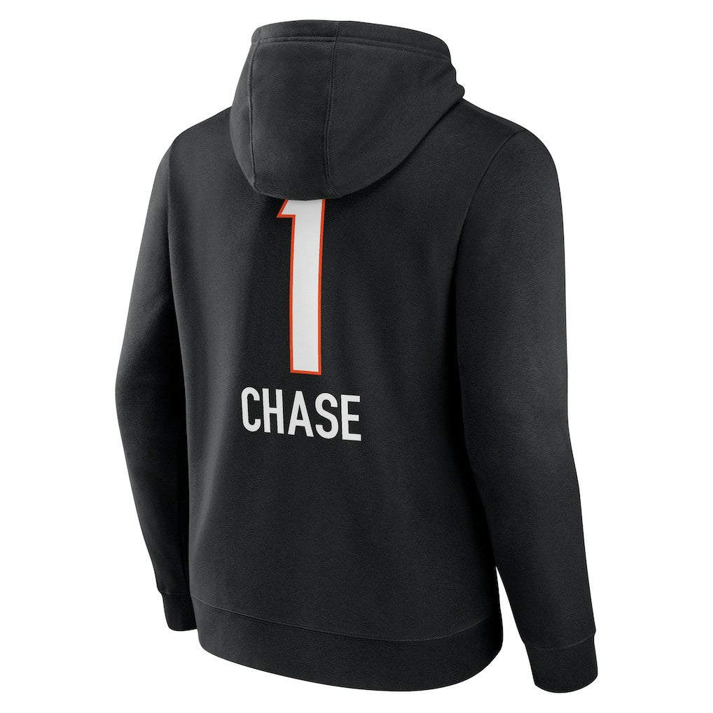 Ja'Marr Chase Cincinnati Bengals Team Wordmark Player Name & Number Pullover Hoodie Black