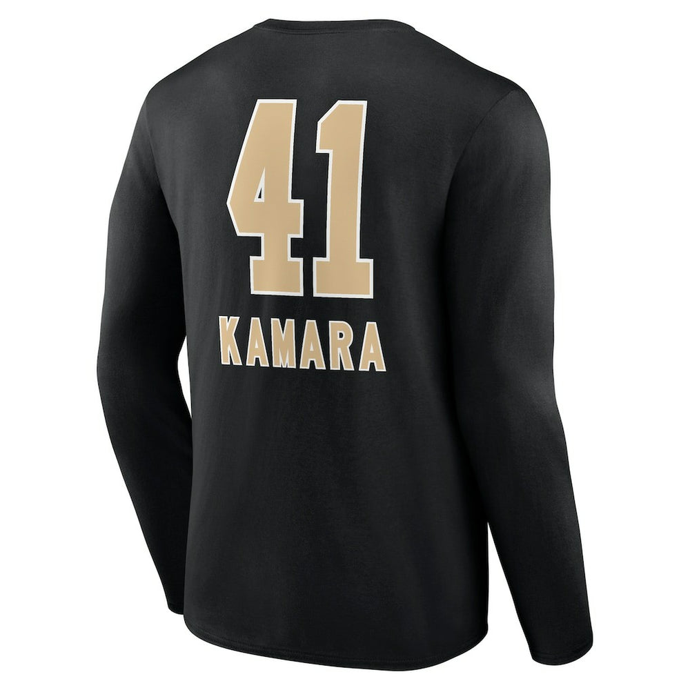 Alvin Kamara New Orleans Saints Team Wordmark Player Name & Number Long Sleeve T-Shirt Black
