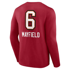 Baker Mayfield Tampa Bay Buccaneers Team Wordmark Player Name & Number Long Sleeve T-Shirt Red