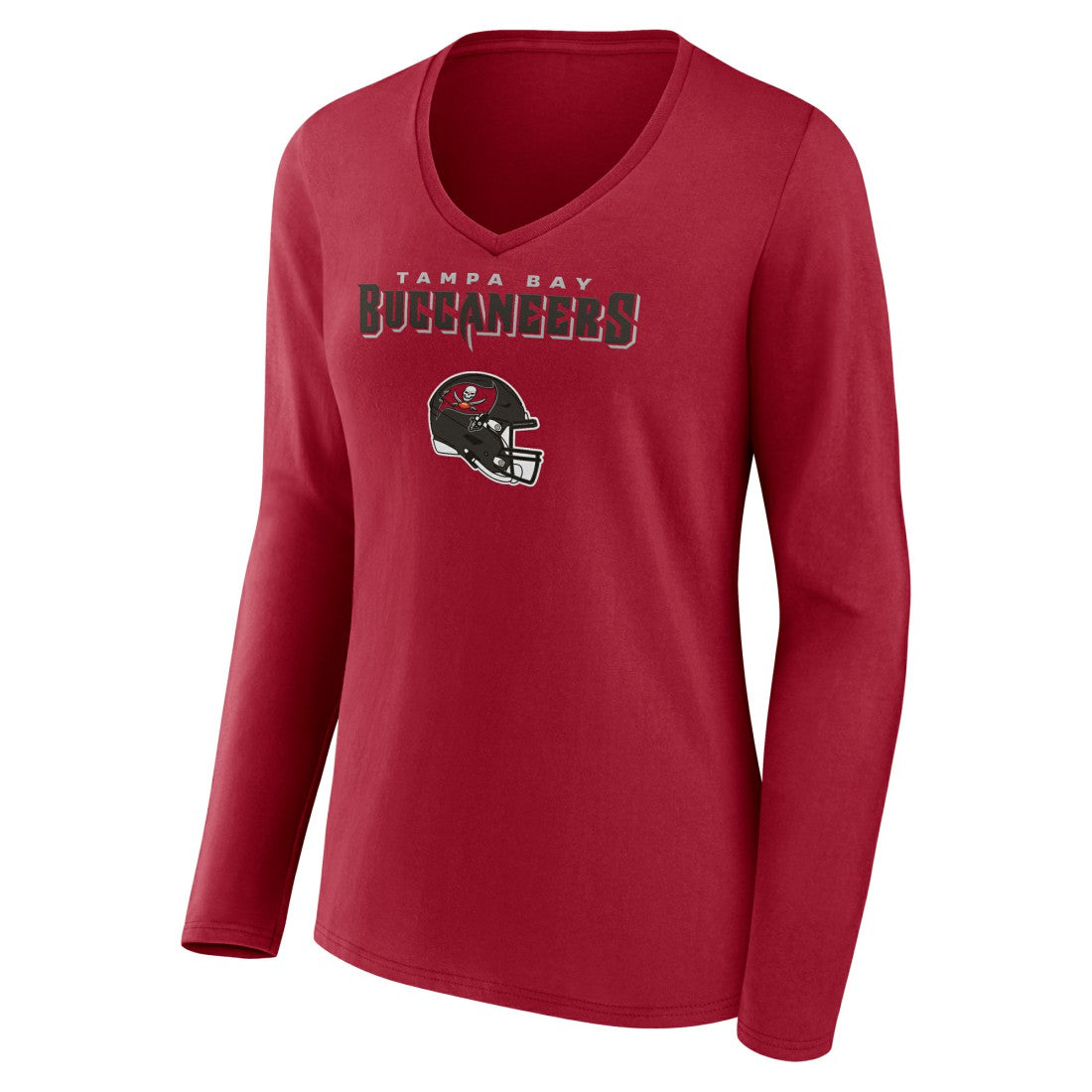 Baker Mayfield Tampa Bay Buccaneers Women's Team Wordmark Player Name & Number Long Sleeve V-Neck T-Shirt Red