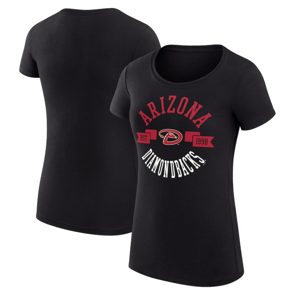 Arizona Diamondbacks G-III 4Her by Carl Banks Women's Super-Slim Fit Lightweight City Graphic T-Shirt - Black T-shirts