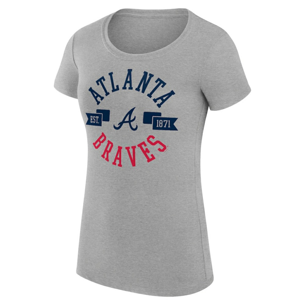 Atlanta Braves G-III 4Her by Carl Banks Women's Super-Slim Fit Lightweight City Graphic T-Shirt - Heather Gray T-shirts