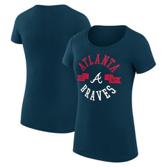 Atlanta Braves G-III 4Her by Carl Banks Women's Super-Slim Fit Lightweight City Graphic T-Shirt - Navy T-shirts