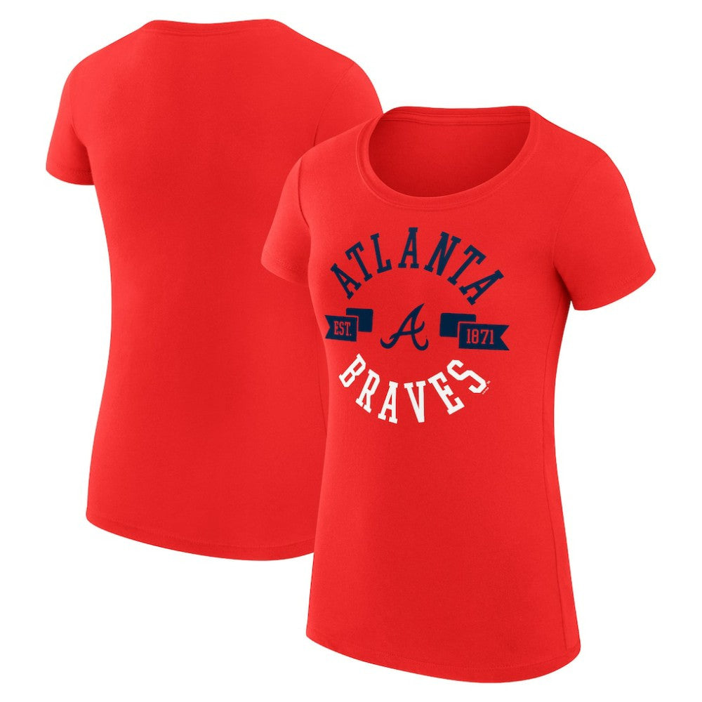 Atlanta Braves G-III 4Her by Carl Banks Women's Super-Slim Fit Lightweight City Graphic T-Shirt - Red T-shirts