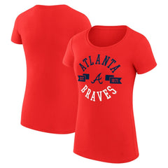 Atlanta Braves G-III 4Her by Carl Banks Women's Super-Slim Fit Lightweight City Graphic T-Shirt - Red T-shirts