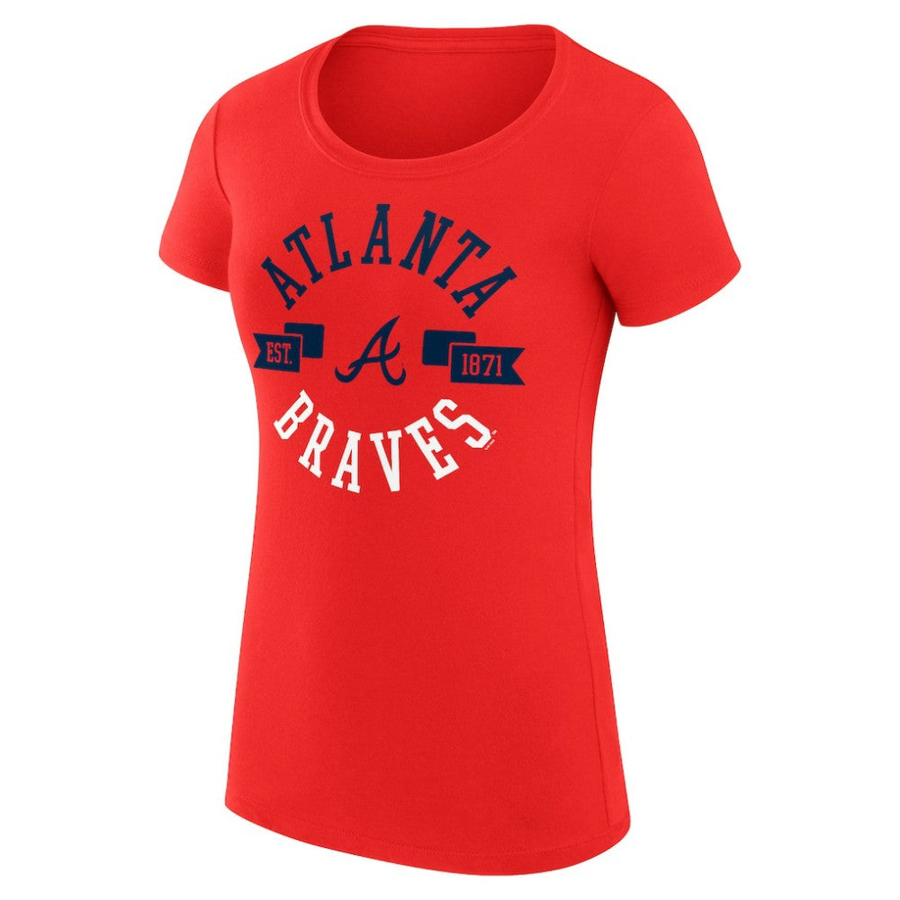 Atlanta Braves G-III 4Her by Carl Banks Women's Super-Slim Fit Lightweight City Graphic T-Shirt - Red T-shirts