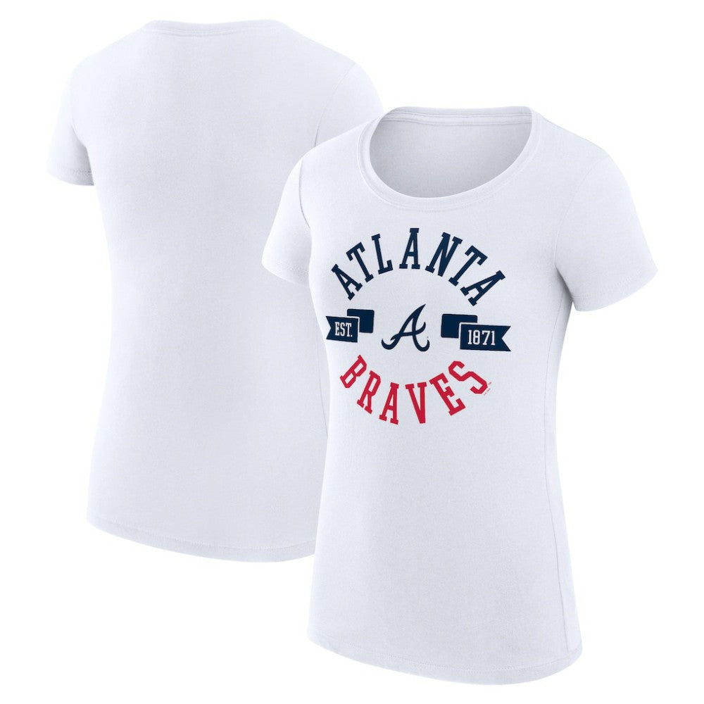 Atlanta Braves G-III 4Her by Carl Banks Women's Super-Slim Fit Lightweight City Graphic T-Shirt - White T-shirts