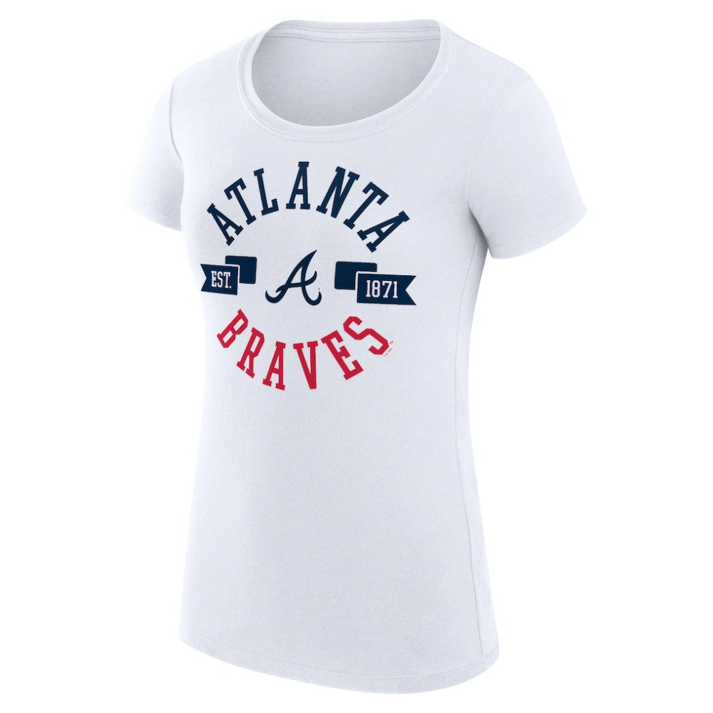 Atlanta Braves G-III 4Her by Carl Banks Women's Super-Slim Fit Lightweight City Graphic T-Shirt - White T-shirts