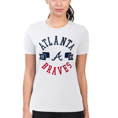 Atlanta Braves G-III 4Her by Carl Banks Women's Super-Slim Fit Lightweight City Graphic T-Shirt - White T-shirts