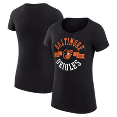 Baltimore Orioles G-III 4Her by Carl Banks Women's Super-Slim Fit Lightweight City Graphic T-Shirt - Black T-shirts